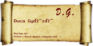 Duca Győző névjegykártya